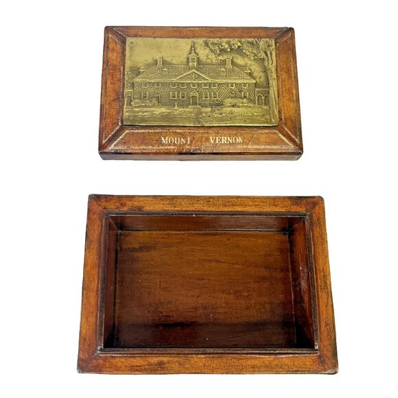 Mount Vernon Trinket Box Brass Plated Lid